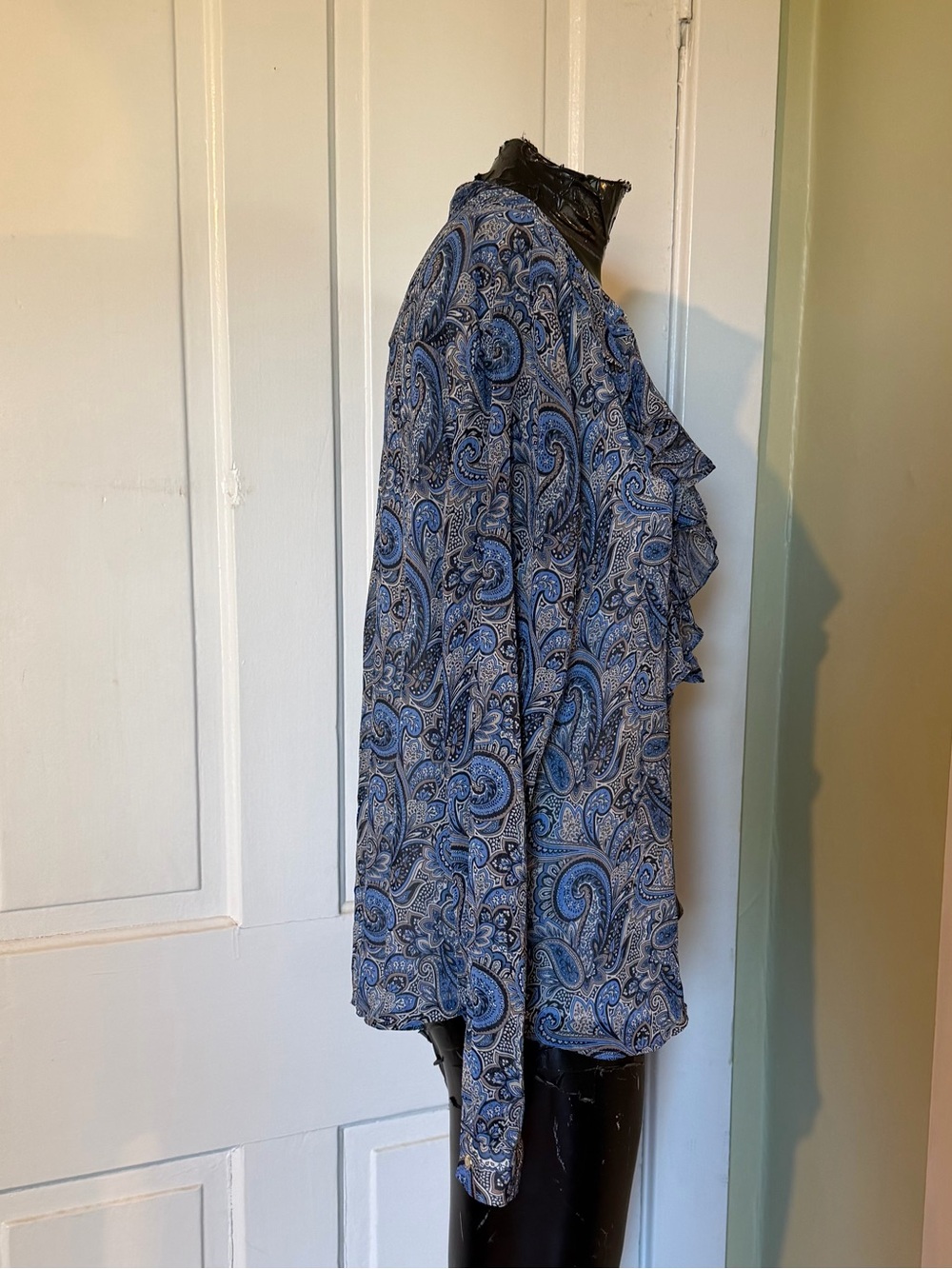 Tommy Hilfiger Paisley-print Ruffled Blouse - Size Large - Picture 6 of 10